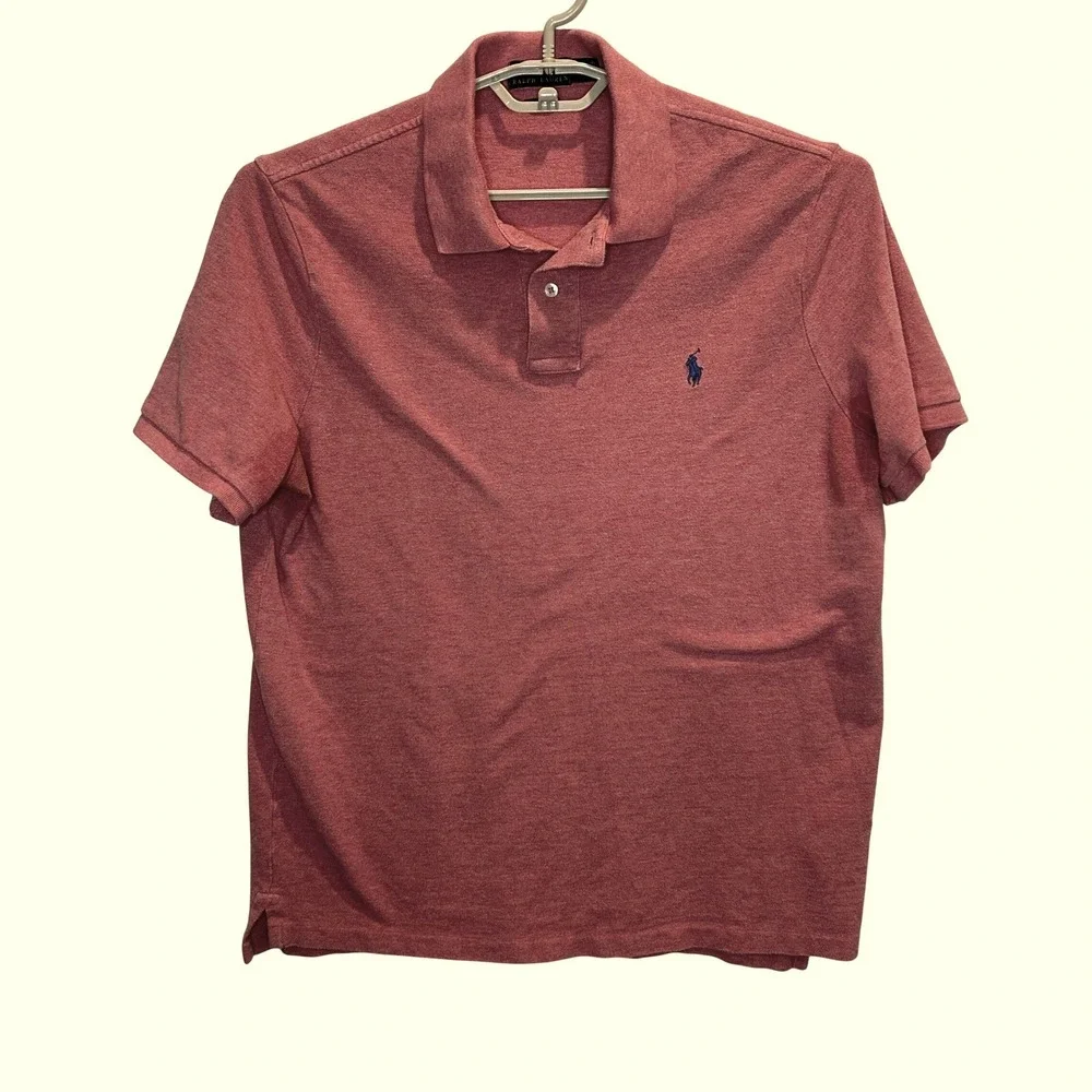 Polo Ralph Lauren Polo Shirt Large Men's Red Heather Classic Fit Short Sleeve